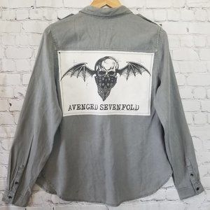 Upcycled Avenged Sevenfold Shirt M Gray